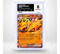 Carte Pokémon Gradée Dracaufeu EX 161 - Écarlate & Violet Black Star Promos - Note 8 Excellent+ - Version Française - sous Boîtier Pure Grading
