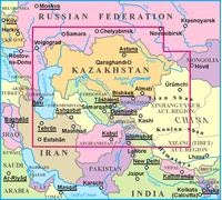 Carte politique - Kazakhstan | Gizi Map