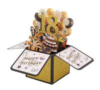 Carte Pop-Up 18e Anniversaire, Carte de vœux Multicolore 3D Joyeux 18e Anniversaire avec Enveloppe Boîte Pop-Up Cadeau et Décoration pour Hommes et Femmes