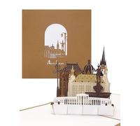 Carte pop-up 3D « Aix-la-Chapelle - Panorama avec Dôme Aix-la-Chapelle » - Carte d'anniversaire avec enveloppe