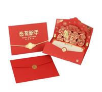 Carte pop-up 3D Année du cheval 2026 avec enveloppe dorée, carte de Nouvel An lunaire pour la famille, les amis, les collègues (Happy New Year-A)