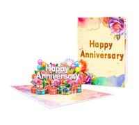Carte pop-up 3D avec inscription « Happy Anniversary » pour un couple romantique, un parent, une petite amie, un petit ami, une épouse, un anniversaire de mariage
