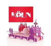 Carte pop-up 3D « City Card Cologne - Cathédrale & Cologne » - Carte postale 3D et article de fan