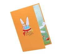 Carte pop-up 3D détaillée en forme de lapin, accessoire idéal pour les périodes remarquables