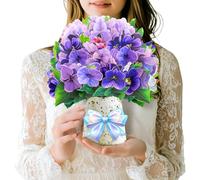 Carte pop-up 3D en forme de bouquet de fleurs avec enveloppe et carte de notes, pour anniversaire, fête des mères, mariages, anniversaires, Pâques, rétablissement, condoléances, pensées à vous et