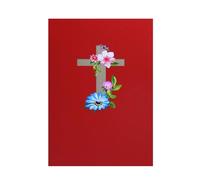 Carte pop-up 3D en forme de croix religieuse de Pâques avec fleurs