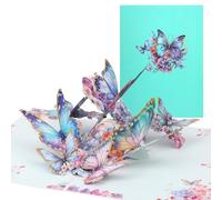 Carte Pop-Up 3D en Forme de Papillon, Carte de Vœux avec Estampage Doré & Enveloppe Carte d'Anniversaire Pop-Up Colorée en Forme de Papillon pour Anniversaire Fête Des Mères Saint-Valentin