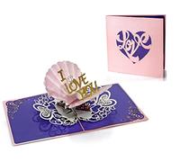 Carte pop-up 3D « I Love You » - Carte pop-up 3D faite à la main - Pour Saint-Valentin, mariage, anniversaire, amour, demande en mariage - Carte pour mari, épouse, petit ami, petite amie, L12