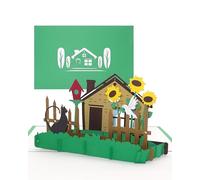 Carte pop-up 3D maison et jardin par exemple comme carte de vœux aux voisins