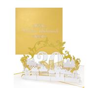 Carte pop-up 3D pour 30e anniversaire et mariage de perles Doré et blanc 71 cm