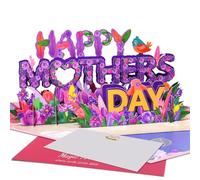 Carte pop-up 3D pour la fête des mères « Happy Mother's Day » avec motif floral et oiseau, faite à la main, pour maman, grand-mère, épouse, belle-mère, cadeau de fête des mères avec enveloppe