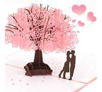 Carte Pop Up 3D, Saint Valentin & Anniversaire de Mariage, Carte d'anniversaire, épouse, mari, lui, couple; pour mariage, anniversaire romantique, anniversaire, Saint-Valentin (Rose)