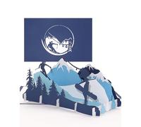 Carte pop-up 3D Ski & Snowboard - Bon de voyage et carte d'anniversaire | Paysage d'hiver avec montagnes, pistes de ski et sports d'hiver ; bon pour les vacances de ski, les cours de ski ou le