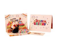 Carte pop-up 3D unique sur le thème des chats avec lumière simulée et mélodies musicales pour célébrations spéciales, carte de vœux et anniversaire lumineux