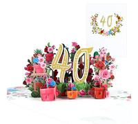 Carte pop-up 40e anniversaire de mariage - Carte pop-up 3D - Carte de vœux pop-up 3D - Pour femme, mère, épouse, homme, amis