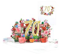 Carte pop-up 70e anniversaire de mariage - Carte pop-up 3D - Carte de vœux pop-up 3D - Pour femme, mère, épouse, homme, amis