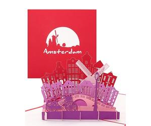 Carte pop-up « Amsterdam - Panorama » - Carte de vœux 3D comme souvenir, petit cadeau & carte d'anniversaire - comme décoration, bon d'achat, cadeau et chèque de voyage aux Hollande & Amsterdam