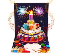 Carte pop up anniversaire 3D Pour Femme, Fille,Carte D'anniversaire Musicale et Lumineuse Carte de Vœux Animée et Surprise de vœux d'anniversaire Cadeau Original.