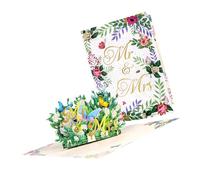 Carte pop-up avec papillons et fleurs faite à la main avec enveloppe - Invitation pliable pour la Saint-Valentin - Carte de vœux de famille