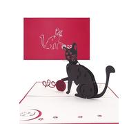 Carte pop-up « Black Cat » - Carte d'anniversaire 3D Chat pour tous les amoureux des chats - comme cadeau, décoration, cartes d'invitation pour anniversaire, décoration de chat & emballage cadeau
