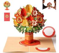 Carte pop-up Bouquet 3D, bouquet de fleurs de cerisier 3D, carte pop-up, édition Saint-Valentin 2026, carte de mariage pliable avec enveloppe pour femme, maman, petite amie