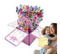 Carte pop-up - Cartes d'anniversaire | Heartwarming Love You Mom Greeting Cartes Note Tag for Festival Wife Girlfriend Valentin Pop-up Mother Home Decor