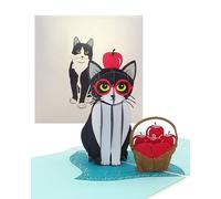 Carte pop-up « Chat - Tuxedo Cat » - Carte d'anniversaire 3D amusante et carte d'invitation avec enveloppe comme bon d'achat, idée cadeau et décoration de chats