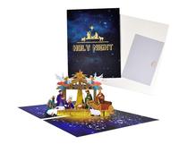 Carte Pop-up De La Crèche De Noël, Carte Pop-up avec Scène De La Nativité Silencieuse, Naissance De Jésus - Cartes De Vœux Pop-up, Idéal pour Noël, Les Vacances