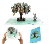 Carte pop-up de Pâques, carte de vœux de Pâques 3D, arbre à œufs de Pâques, cartes de réunion 3D Happy Easter avec enveloppes, œuf de printemps et lapin souvenir pour enseignants, amis, famille