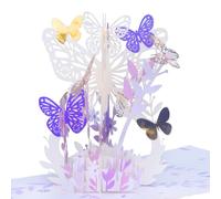 Carte pop-up en forme de papillon et de fleur, cartes en papier 3D, belle carte de vœux, cadeau unique pour femme, épouse, fille, fête des mères, anniversaire, avec enveloppe et note 12.7x17.8 cm