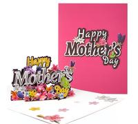 Carte Pop up Fête des Mères, 20x15cm Carte Fête des Mères avec Enveloppe Douce Réconfortante Carte de Voux pour Maman 3D Mothers Day Cards Cadeau pour Mère Épouse Fille Grand Mère