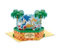 Carte pop-up Hallmark Paper Wonder Sonic the Hedgehog (Let the Good Times Roll) pour les anniversaires, les remises de dipl mes et les f licitations