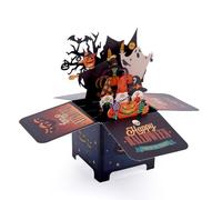 Carte Pop up Halloween 3D Créative avec Enveloppe, Effrayante Fantôme Citrouille Amusante Carte Halloween pour Enfants Amis Famille Décorations de Fête