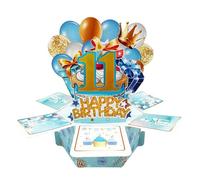 Carte pop-up Happy 11 ans pour garçon, idée de cadeau d'anniversaire 3D amusante pour fils ou neveu, 11e anniversaire