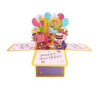 Carte pop-up « Happy 13th Birthday » pour fille, idée cadeau d'anniversaire mignonne de treize ans pour fille nièce, carte de vœux 3D amusante pour elle