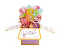 Carte pop-up « Happy 8th Birthday » pour fille, idée de cadeau d'anniversaire de 8 ans, idée de cadeau pour fille nièce, carte de vœux 3D amusante pour elle