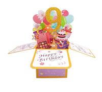 Carte pop-up Happy 9e anniversaire pour fille, idée de cadeau d'anniversaire de 9 ans, idée de cadeau pour fille nièce, carte de vœux 3D amusante pour elle