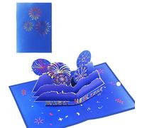 Carte pop-up « Happy New Year 2023 » - Motif coloré - 12,7 x 17,8 cm - Taille pliée - Décoration de fête