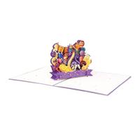 Carte pop-up Happy New Year - Cartes pop-up pour le Nouvel An chinois - Sculptures en papier faites à la main - Carte de vœux 27,9 x 20,3 cm avec message et enveloppe pour les amis