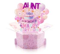 Carte pop-up « Joyeux anniversaire tante », cadeau amusant pour tante, carte de vœux créative 3D pliable et colorée avec enveloppe, cadeau d'anniversaire pour femme de la part de nièce et neveu