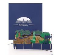 Carte pop-up « Karlsruhe - Panorma & Château » Carte de vœux 3D comme carte postale, souvenir, bon d'achat et invitation