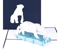 Carte pop-up « ours polaires - Mother & Children » - Carte d'anniversaire, carte de fête des mères et carte d'invitation avec ours polaire et bébés - Carte 3D comme cadeau d'anniversaire