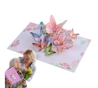 Carte pop-up papillon - Carte d'anniversaire papillon à bords dorés | Cartes de vœux avec enveloppe pour anniversaire, Thanksgiving, Noël, rétablissement