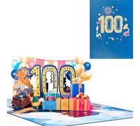 Carte pop-up pour 100e anniversaire, carte de vœux 3D pour 100e anniversaire, mariage, amitiés