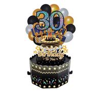 Carte Pop-up pour Anniversaire,Carte Anniversaire 3D Pour 30 Ans,Carte de Voeux avec Enveloppe Pour Remerciement et Bénédiction