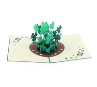 Carte Pop Up pour des Vœux de Rétablissement, Design 3D Unique avec Trèfle à Quatre Feuilles Porte-Bonheur, Également Idéale comme Carte Nouvel An pour Exprimer Espoir et Soutien