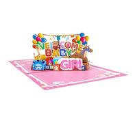 Carte pop-up pour fête de naissance avec inscription « Pleased Popup » pour félicitations et vœux