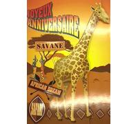 Carte Porte-Billet Joyeux Anniversaire Girafe Animal Mots en Relief Savane African Dream Safari Africaines Enveloppe Blanche 12x17,5cm 67-1024/2