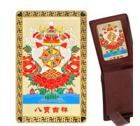 Carte porte-bonheur « Dieu de la richesse » chinoise « Dieu de la richesse » - Carte traditionnelle chinoise à collectionner - Carte talisman dorée pour les amis de la famille, décorative pour la