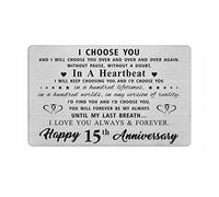 Carte portefeuille pour 15e anniversaire de mariage, cadeau pour homme, cadeau romantique pour femme